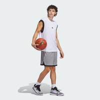 adidas舒适篮球运动短裤男装夏季阿迪达斯   灰/黑色   2XL