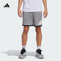 adidas舒适篮球运动短裤男装夏季阿迪达斯   灰/黑色   XS