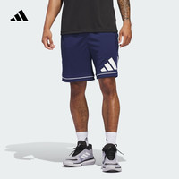 adidas舒适篮球运动短裤男装夏季阿迪达斯   藏蓝/白色   M