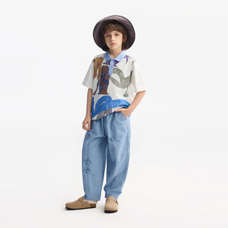 马骑顿（MQD）MQD童装男童polo衫2025夏季撞色拼接儿童短袖T恤宽松国风上衣 花色 120