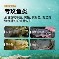 川品社防脱甲鱼钩歪嘴歪头钩钓老鳖王八甲鱼钩黑鱼鲶鱼昂刺鱼黄鳝钩 【圈柄】歪嘴甲鱼钩 小号50枚