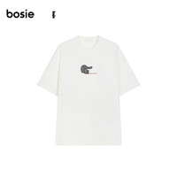 bosie2025年夏季新款趣味小猫印花短袖T恤男情侣休闲简约宽松体恤