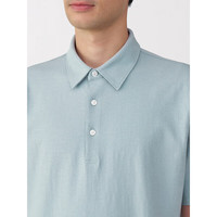 無印良品 MUJI(無印良品 )男式 凉感 天竺织 短袖POLO衫 男士25年夏季 浅蓝色 XL