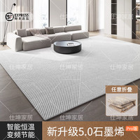 MATTE MAISA可折叠石墨烯电热地毯家用地暖垫加热客厅发热取暖 流白()可折叠收纳+可拆 200x350cm
