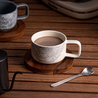 SUCCOHOMEWARE意式复古风咖啡杯套装 家用陶瓷喝水杯 办公室下午茶杯茶具整套 灰色-罗马公爵-咖啡杯