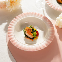 摩登主妇奶油风盘子家用菜盘法式餐具高级感牛排餐盘草帽盘意面盘