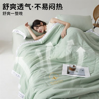 安睡宝（SOMERELLE）A类100%新疆棉花夏被 空调被夏凉被夏季被子 200x230cm(2x2.3米) 千寻薄荷绿【100%新疆棉花】 200x230cm【夏被】