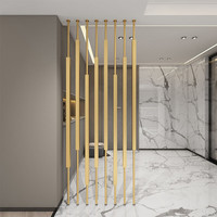 傲铁现代简约铁艺屏风隔断墙入户客厅玄关立柱免打孔轻奢金属格栅 241-280CM每根价格 可微调3-4CM左右