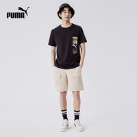 运动T恤男子简约印花纯棉舒适休闲圆领短袖 676698puma奥莱 XXL