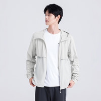 Pioneer Camp拓路者千窗百孔防晒衣男UPF100户外夏季连帽薄款外套钓鱼防晒服透气男士 纯净灰【袖口拇指孔版】 L