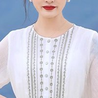 子牧棉麻2025夏装 女复古气质度假五分袖连衣裙圆领飘逸大摆裙子7360 * (建议95-115斤)