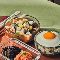 三光云彩 Glasslock韩国进口家用钢化玻璃饭碗汤碗沙拉碗可微波炉加热 汤碗-*