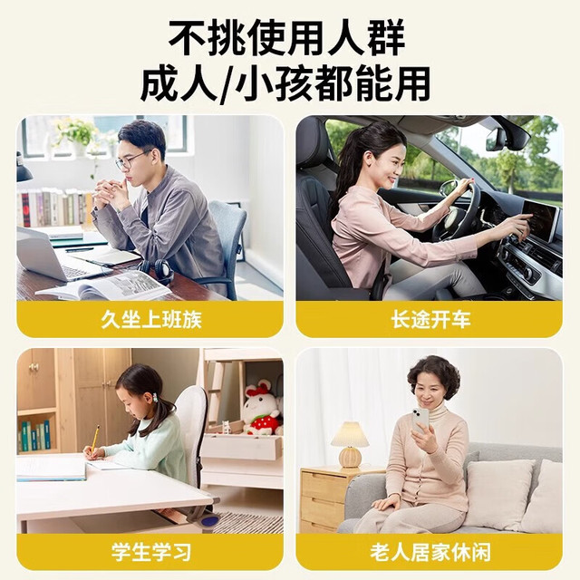 TEEIS 德国护腰坐垫办公室座椅靠垫支撑久坐人体工学靠背坐姿椅 护腰坐垫 护腰丨护脊 丨四只装