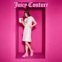 JUICY COUTURE橘滋2025春夏新款小岛微风经典皇冠烫钻短袖连衣裙