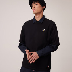 Dickies 短袖T恤 全棉休闲后背印花花朵短袖T恤 黑色 M