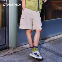 迪卡侬运动短裤泡泡纱夏季户外宽松休闲百搭男 沥青蓝 M