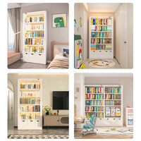 阿格贝贝（agebeibei） 钢制书架2M高图书馆书架落地一体靠墙家用客厅置物架书柜可 白色六层2M高0.7M宽副架至尊版