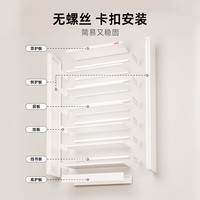 阿格贝贝（agebeibei）图书馆书架2.4M高钢制书架家用客厅一体落地书柜绘本架储物置物架 白色七层2.2M高0.9M宽副架至尊版