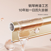 金贵夫人晾衣架手摇升降阳台晾衣架手动晾衣杆顶装家用双杆凉晒衣架挂衣架 香槟金 2m 双杆 10个衣架+免费安装