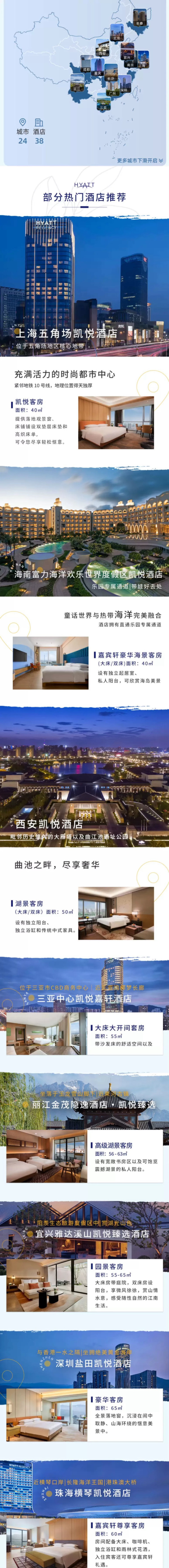 凯悦大通兑,低至300+/晚,可拆!凯悦酒店集团热门目的地24城38店2晚可拆含早通兑