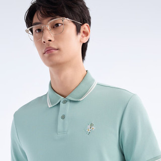 九牧王【凉感|3A抑菌|速干】男装短袖男士Polo衫男2025夏季商务休闲上衣 修身版+浅绿+TT2EX20227 M 170/92A(48)