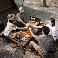 NatureHike挪客户外墨烟桌面旅行烧烤架户外露营便携式木炭家用可折叠烤肉炉碳烤 黑色/升级版【烧烤5件套】