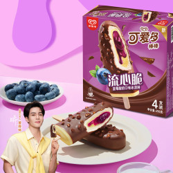 可爱多 棒棒流心脆蓝莓酸奶口味冰淇淋64g*4支  冰淇淋*限.量赠忦值22亓芝士厚乳3杯