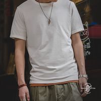 马登 MADEN工装 美式复古重磅32支白色t恤内搭二本针夏季短袖打底衫男体