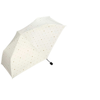 WPC防晒伞遮阳伞太阳伞防紫外线迷你折叠晴雨两用伞轻巧便携 星饰款 白色