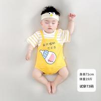 新生儿连体衣夏季薄款三角包屁衣男宝宝女婴儿夏装空调服睡衣爬服