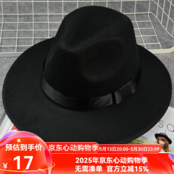 梵奥格 FANAOGE 上海滩许文强男士礼帽时尚百搭英伦爵士帽舞台迈克尔杰克逊帽子男 黑色封面款 款56-58cm