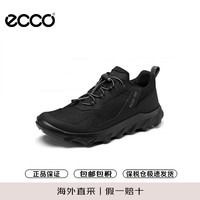 ecco 男鞋运动休闲鞋 舒适透气 减震耐磨 皮革鞋面 驱动系列 黑色