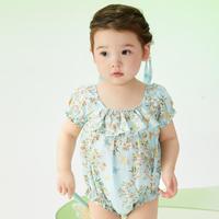 纯棉新中式国风婴幼衣服宝宝连体衣女童外出哈衣爬服2024夏装