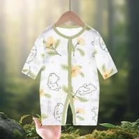 【提花面料】婴幼儿连体衣夏季薄款家居服男女宝宝空调服透气睡衣