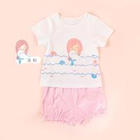 【福利】清凉短袖套装夏季纯棉女童运动套装轻薄纯棉短袖短裤