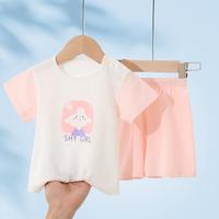 【纯棉短袖套装】清爽透气女童休闲运动套装宝宝套装婴幼套装