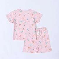 婴儿幼童春夏款男女宝宝小豹时光短袖套短袖短裤套装空调服