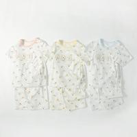 婴幼儿童夏款男女宝宝小萌鸭短袖圆领肩开套短袖短裤套装空调服