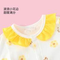 【纯棉网眼透气】婴儿连体衣夏季薄款长袖外出服宝宝a类哈衣爬服