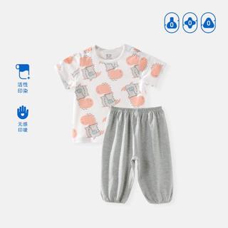 夏季纯棉婴儿卡通内衣套装睡衣空调服薄款儿童两件套