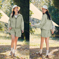 森马 Semir外套女宽松连帽夏轻盈凉感防晒衣101324108003 军绿40697 2XL