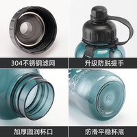 富光运动水壶水杯超大容量耐高温工地父母户外水瓶男生夏季防摔 黑色(升级款杯盖背带)2000ml 黑色(升级款杯盖背带) 2000ml