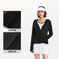 森马（Semir）防晒外套|外套女拼接网眼凉感2025夏季吸湿速干夹克109325108004 黑色90001 XS