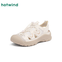 热风 hotwind2025年夏季女士时尚凉鞋H67W25201 89米杏 37