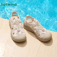 热风 hotwind2025年夏季女士时尚凉鞋H67W25201 19黑白 35