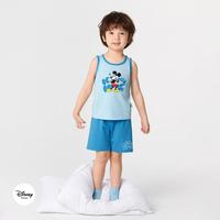 迪士尼IP抑菌儿童背心套装棉夏季空调服男童睡衣家居服短袖套装