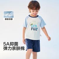 5A抑菌凉感儿童睡衣套装男女童家居服夏季空调服薄短袖套装