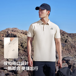 伯希和 户外polo衫男速干短袖运动T恤百搭翻领短袖11421533黑男XXL 漫暮黑-男 2XL