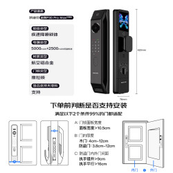 凯迪仕 kaadas P30 Pro Max 双摄电子智能锁 幻影黑