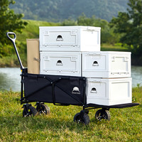 出色鸟 Great bird露营车推车户外可折叠营地车儿童可躺野营小拖车野餐车后开门扩展 曜石黑【越野轮+承重550斤】230L 加长可后开拖斗【容量大升级】